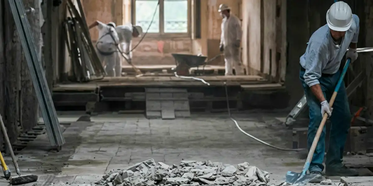 fire damage restoration professionals performing structural cleanup and restoration after a fire in St Paul, MN